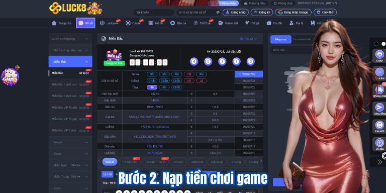 Hướng dẫn tân thủ cách dò kết quả xổ số online tại Luck8 3 Bước 2. Nạp tiền chơi game