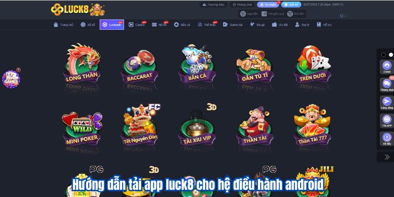 Hướng dẫn tải app luck8 cho hệ điều hành android