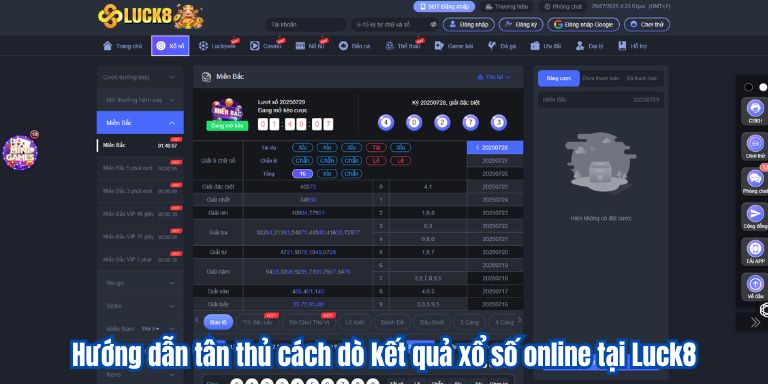 Hướng dẫn tân thủ cách dò kết quả xổ số online tại Luck8