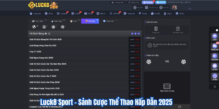 Luck8 Sport – Sảnh Cược Thể Thao Hấp Dẫn 2025