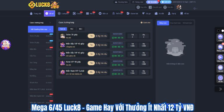 Mega 6/45 Luck8 – Game Hay Với Thưởng Ít Nhất 12 Tỷ VNĐ