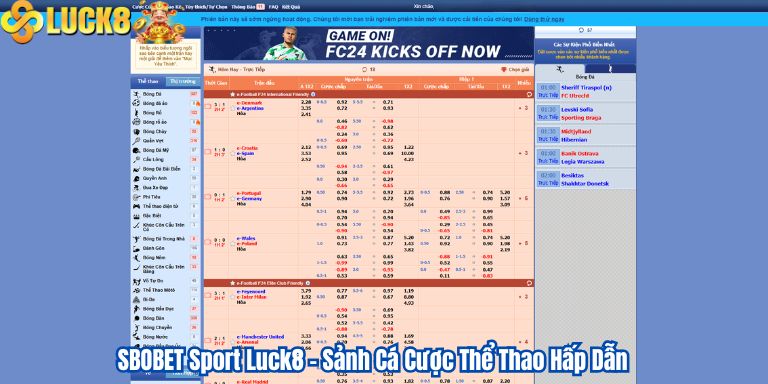 SBOBET Sport Luck8 – Sảnh Cá Cược Thể Thao Hấp Dẫn