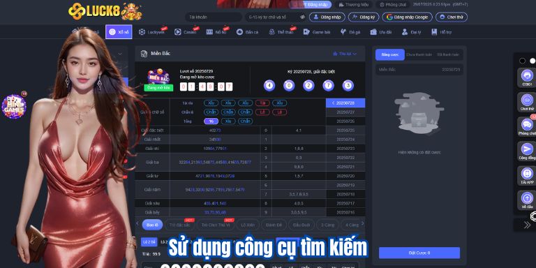 Hướng dẫn tân thủ cách dò kết quả xổ số online tại Luck8 4 Sử dụng công cụ tìm kiếm